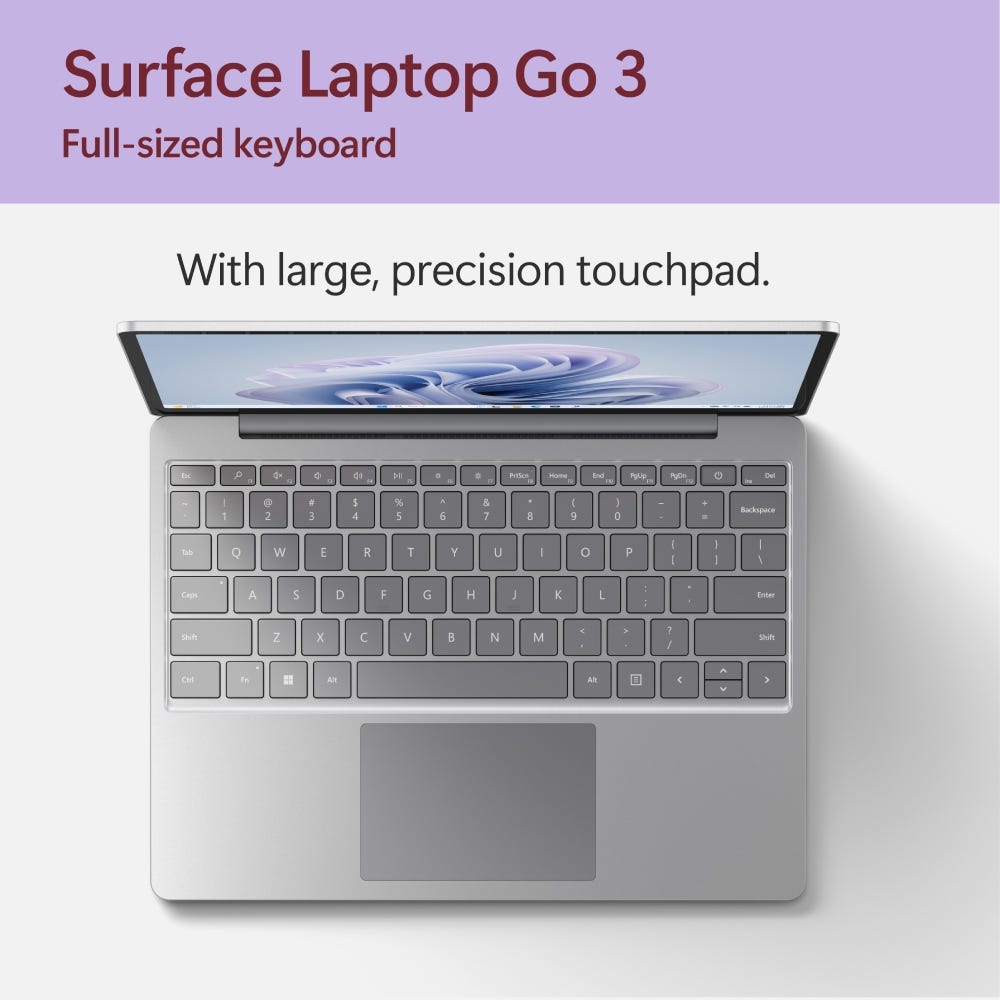 Microsoft Surface Laptop Go 3 (12th Gen Core i5/ 16 GB RAM/ 256 GB SSD/ 12.4 inch (31.49cm) Display/ Intel Iris Xe Graphics/ Win 11) XKQ-00046