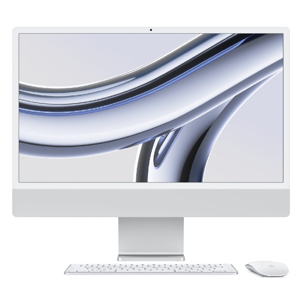 Apple iMac (Apple M3 Chip/ 8-core CPU/ 8GB RAM/ 256GB SSD/ 24-inch (60.96 cm) 4.5K Retina display / 8-core GPU/ macOS/ Silver)