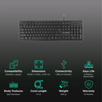 [Repacked]Lapcare E9 117 Keys USB Ergonomic Multimedia Wired Keyboard