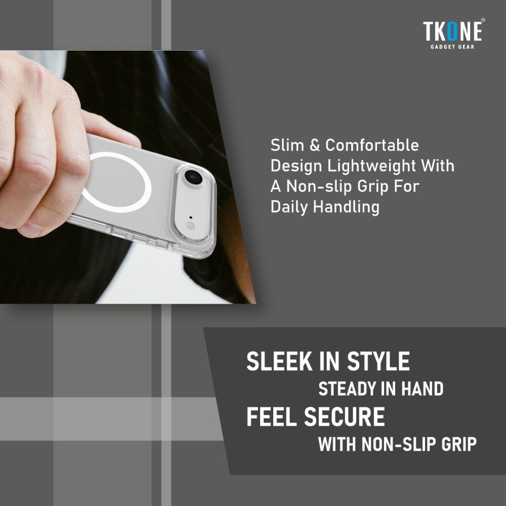 TKONE Apple iPhone Air Case and Tempered Glass Screen Protector 2-in-1 CRYSTAL SNAP Kit, Ultra Clear Slim Case + HD Glass, Transparent Protective Cover (Clear)