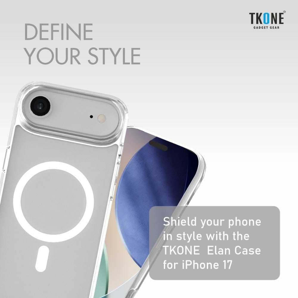 TKONE Elan Apple iPhone Air Case and Tempered Glass Combo 2-in-1 Transparent Shockproof Phone Case + HD Tempered Glass , Slim, Protective Cover (Silver)