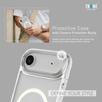 TKONE Elan Apple iPhone Air Case and Tempered Glass Combo 2-in-1 Transparent Shockproof Phone Case + HD Tempered Glass , Slim, Protective Cover (Silver)