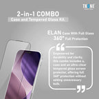 TKONE Elan Apple iPhone Air Case and Tempered Glass Combo 2-in-1 Transparent Shockproof Phone Case + HD Tempered Glass , Slim, Protective Cover (Silver)