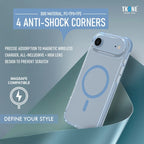 TKONE Apple iPhone Air TITAN Protective Case and Tempered Glass Screen Protector Combo, 2-in-1 Protective Case + HD Glass (Blue)