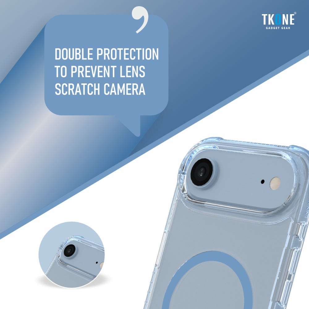 TKONE Apple iPhone Air TITAN Protective Case and Tempered Glass Screen Protector Combo, 2-in-1 Protective Case + HD Glass (Blue)