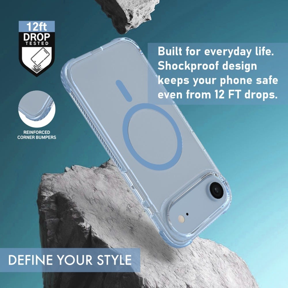 TKONE Apple iPhone Air TITAN Protective Case and Tempered Glass Screen Protector Combo, 2-in-1 Protective Case + HD Glass (Blue)