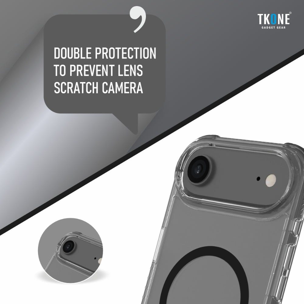 TKONE Apple iPhone Air TITAN Protective Case and Tempered Glass Screen Protector Combo, 2-in-1 Protective Case + HD Glass (Black)