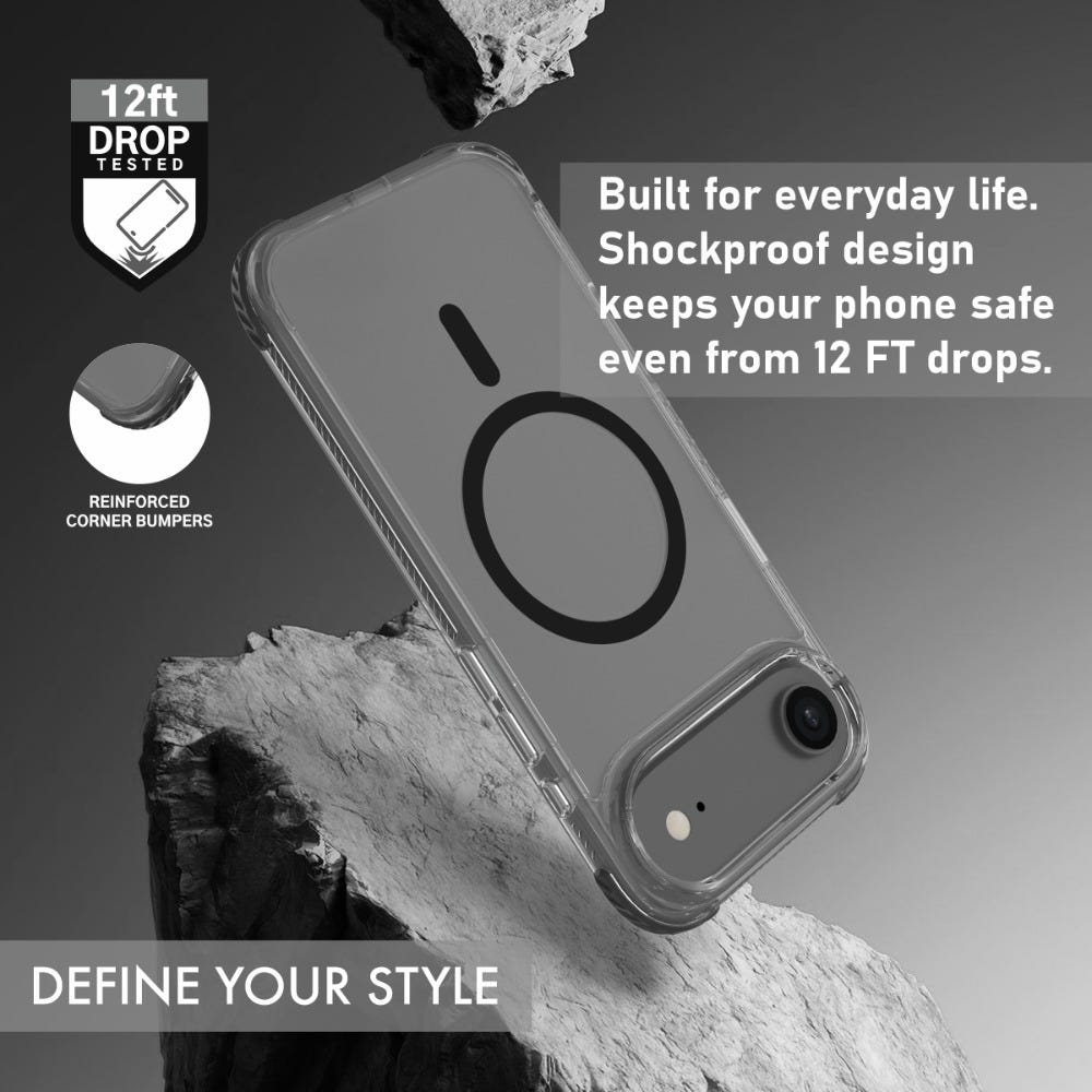 TKONE Apple iPhone Air TITAN Protective Case and Tempered Glass Screen Protector Combo, 2-in-1 Protective Case + HD Glass (Black)