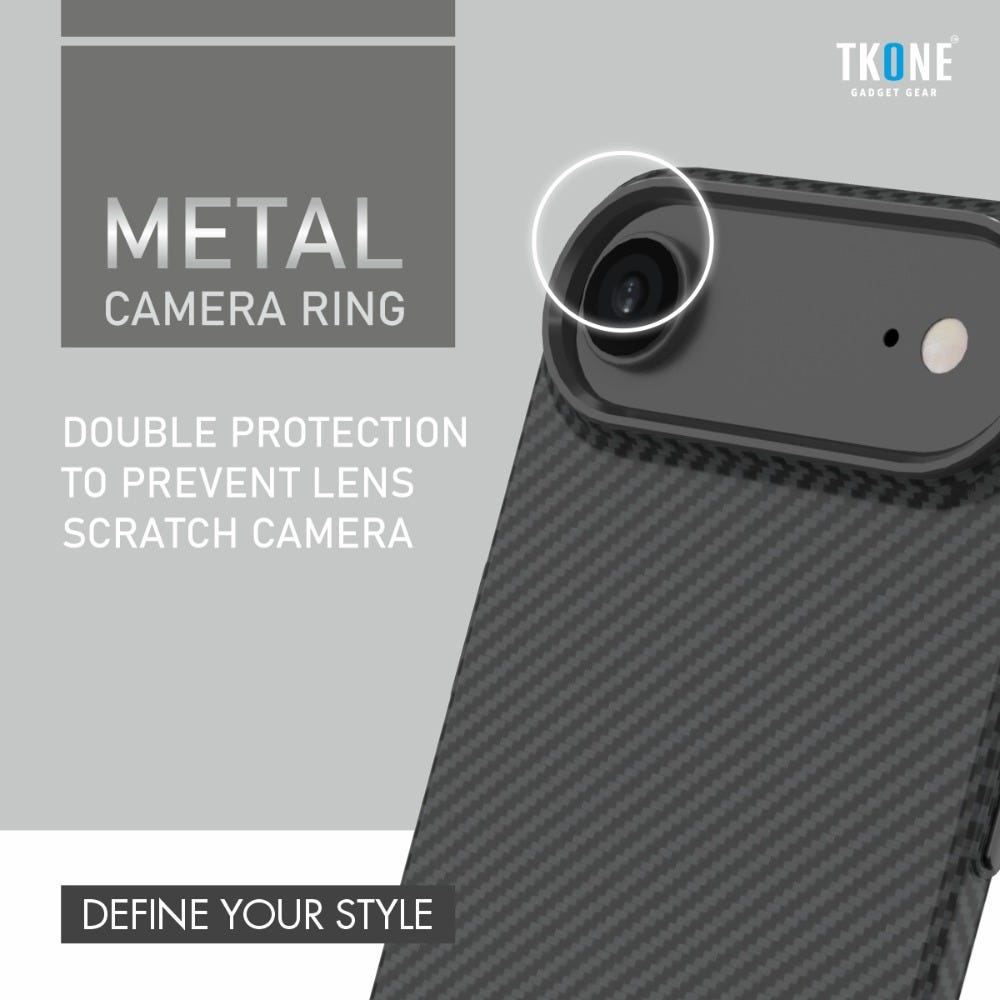 TKONE Cabo Apple iPhone Air - Slim Case with Tempered Glass - 2-in-1 Protection Kit (Black)