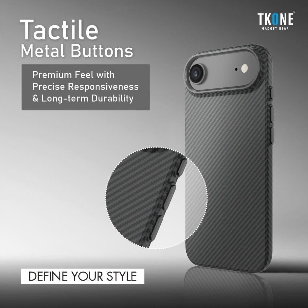 TKONE Cabo Apple iPhone Air - Slim Case with Tempered Glass - 2-in-1 Protection Kit (Black)