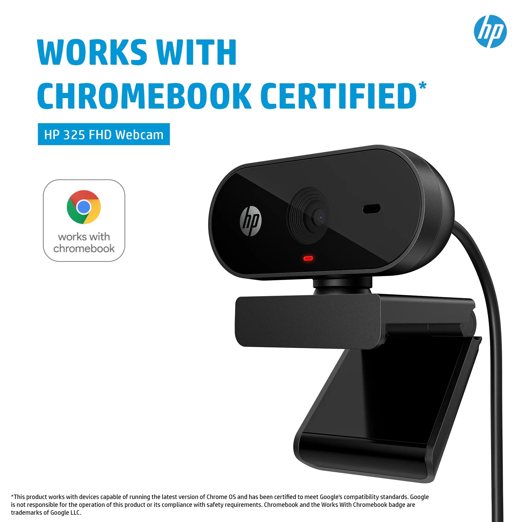 HP 325 1080p Full HD USB Computer Webcam with Mic & Privacy Cover