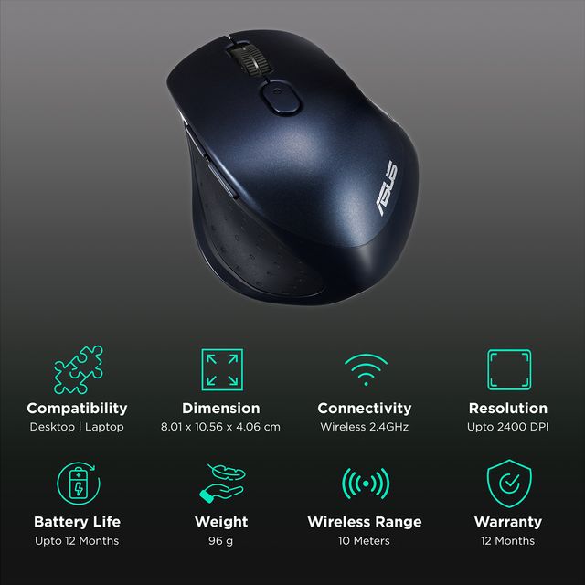 [RePacked] ASUS MW203 Multi-Device Wireless Silent Optical Mouse with Adjustable DPI upto 2400