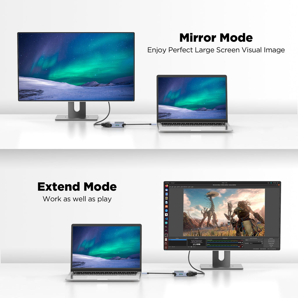 Black-i Type-C to DVI with 1 Port USB 3.0 (4K@30Hz)