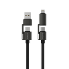 Quad Pro Black 4 In 1 Cable 100W With E-Marker Chip 1.5M