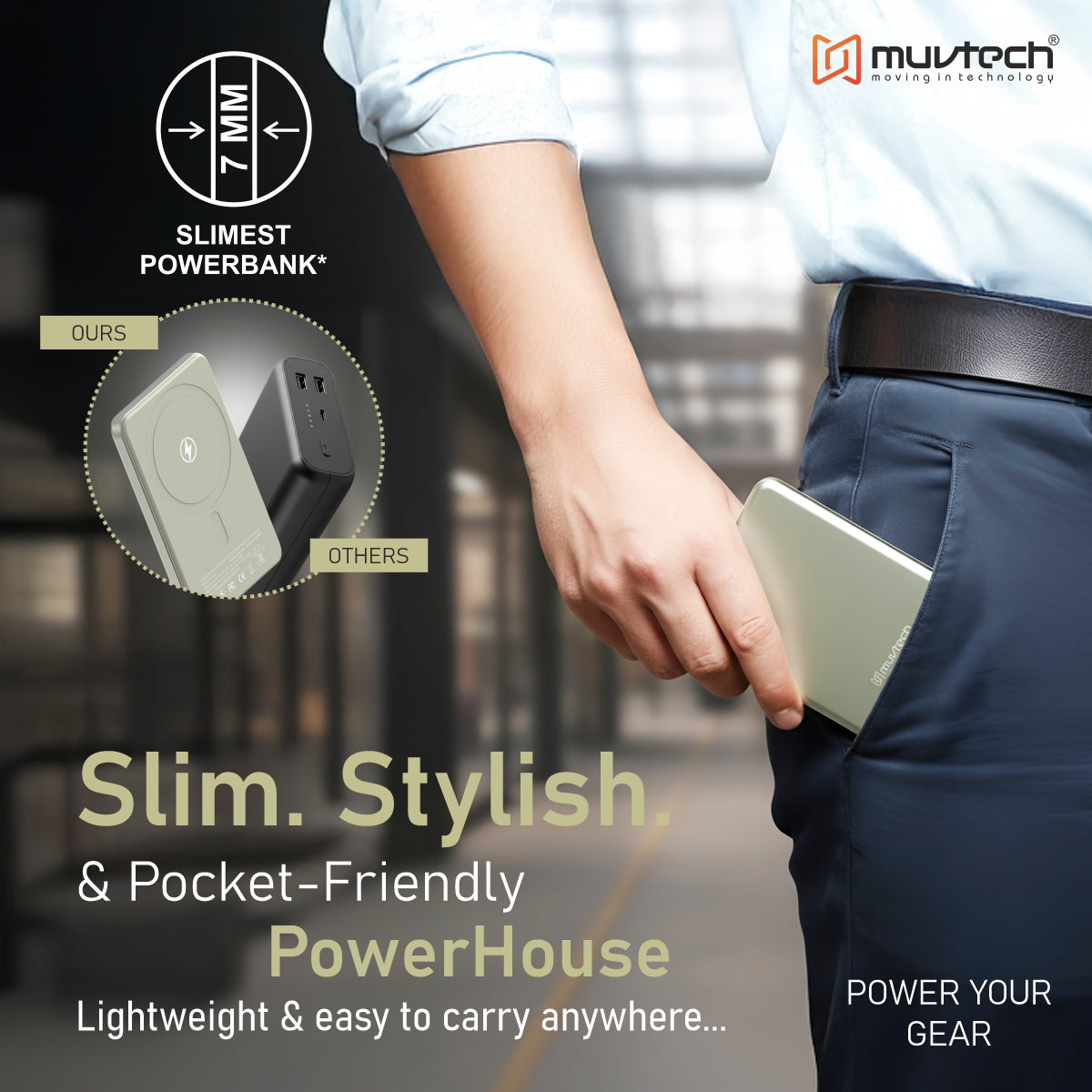AEROSLIM 5000mAh Ultra-Slim Magnetic Wireless Power Bank | 15W MagSafe Compatible | PD 35W USB-C Fast Charging | Flight Friendly | Pocket-Sized | Type-C In/Out (Titanium)