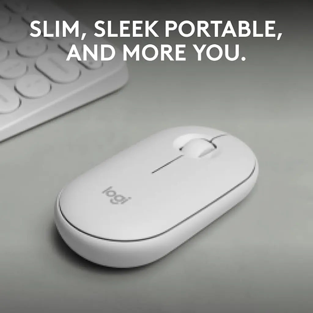 Logitech Pebble Mouse 2 M350s Multi Device Bluetooth Wireless Mouse - White