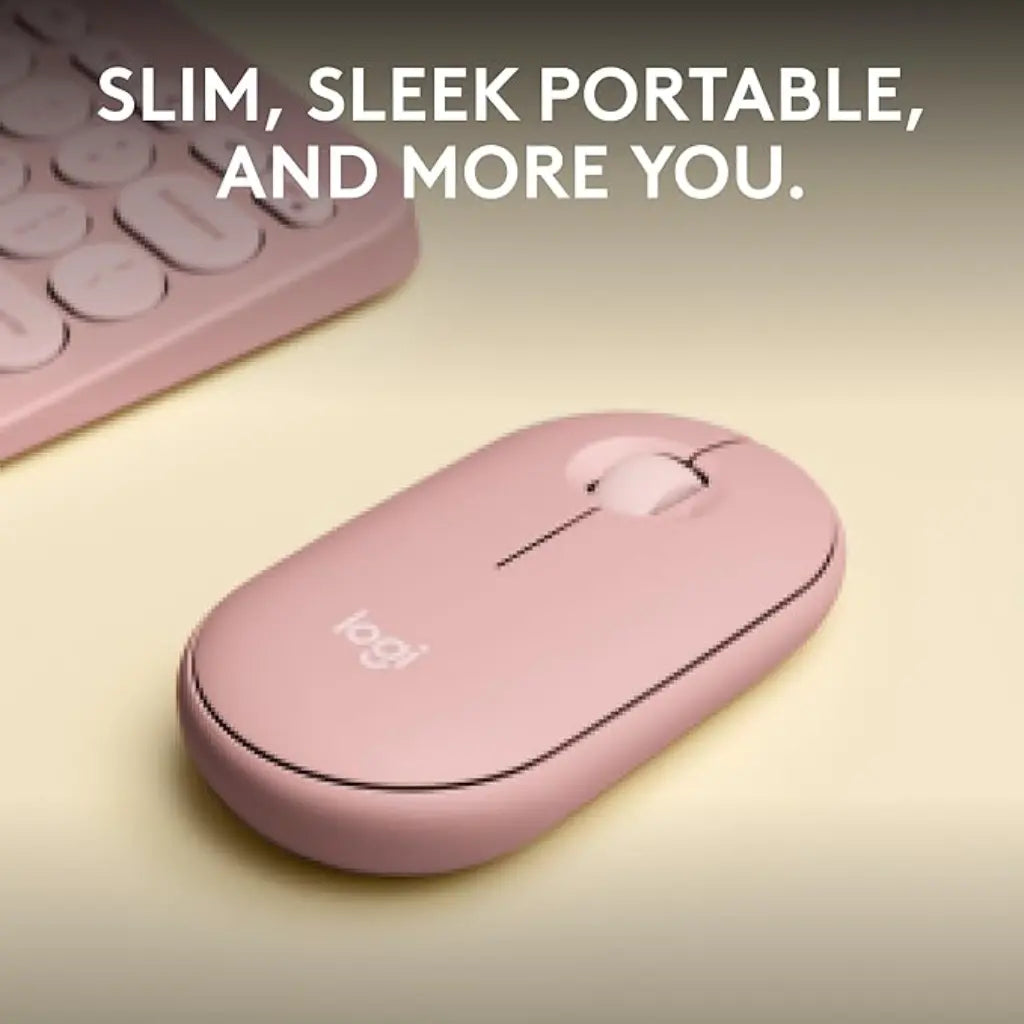 Logitech Pebble Mouse 2 M350s Multi Device Bluetooth Wireless Mouse - Rose