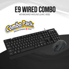 Lapcare E9 USB Wired USB 2.0 Keyboard and 1000DPI Optical Mouse Combo - Black