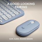 Logitech Pebble 2 Multi Device Wireless Keyboard & Mouse Combo - Tonal Blue