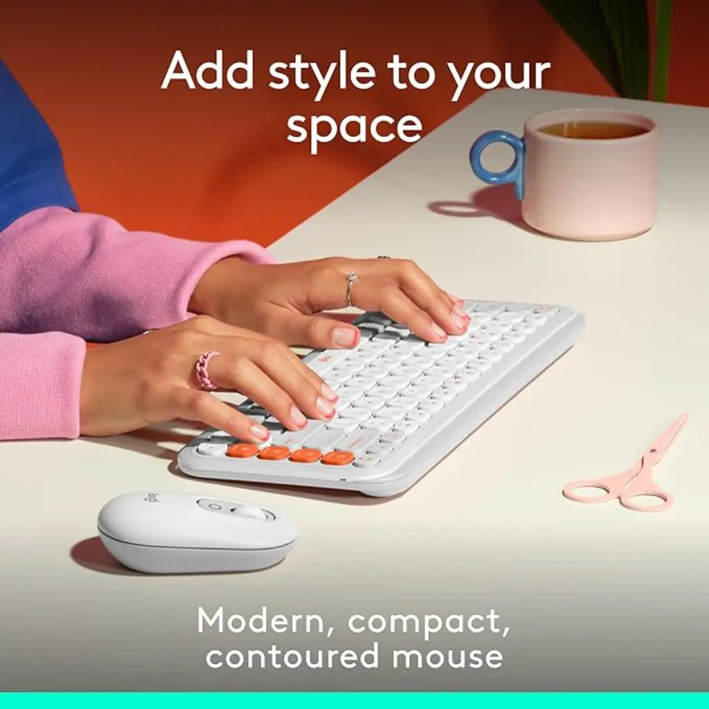 Logitech POP Multi-Device Bluetooth Wireless Mouse with Emoji Button - Off White