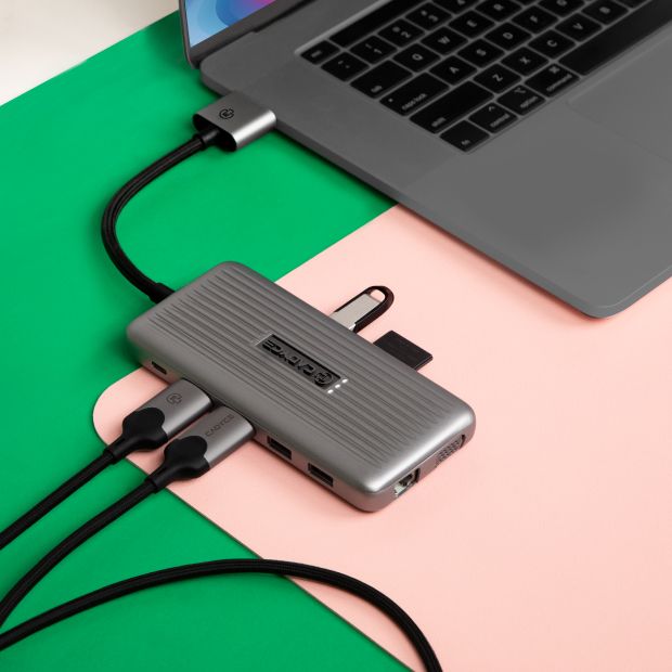 Cadyce CA-2CHD2 Dual USB-C Dual HDMI Docking Station – compact design showing overall layout