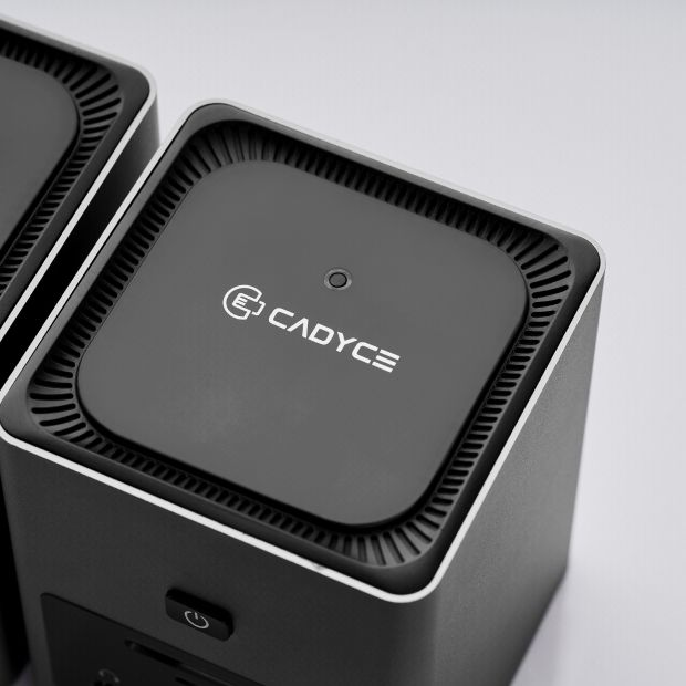 Cadyce CA-2HDQD USB‑C Dual HDMI Cube Docking Station USB‑C PD charging port detail