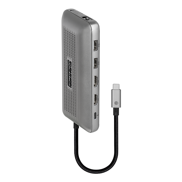 Cadyce CA-2HDVG PLUS docking station front panel showcasing HDMI, VGA and USB ports