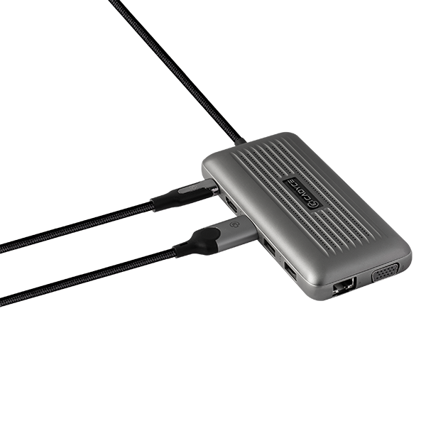 Cadyce CA-2HDVG PLUS side view highlighting slim USB‑C connector and power delivery port