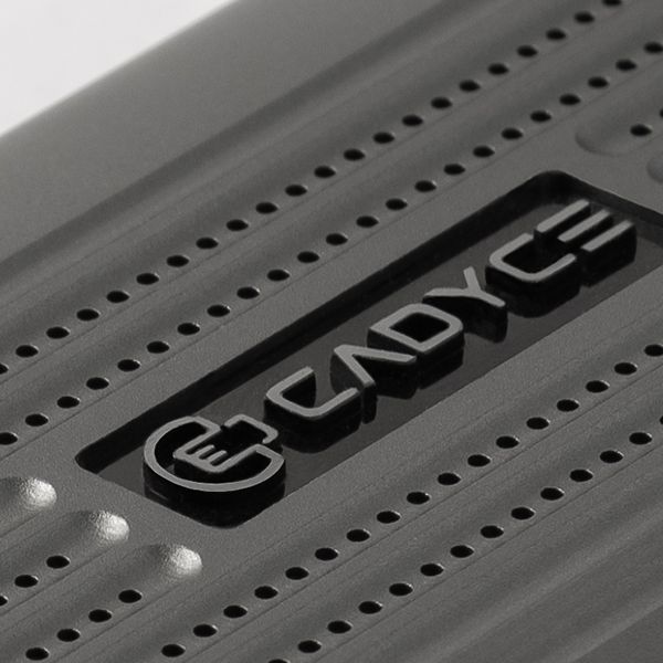Cadyce CA-2HDVG PLUS top angle revealing USB ports and sleek black design