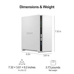 QNAP TS-233 Quad Core 2 Bay Desktop Network Attached Storage Enclosure - White