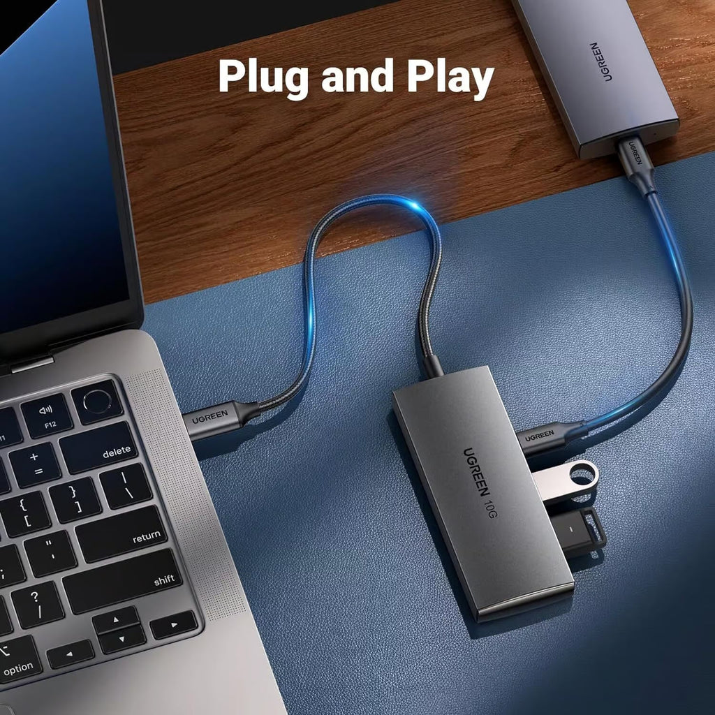 UGREEN USB C Hub 10Gbps 4 Port Aluminum USB 3.2 Splitter 2 USB-C 2 USB-A Data Ports Laptop MacBook PC Type-C Hub (30758)