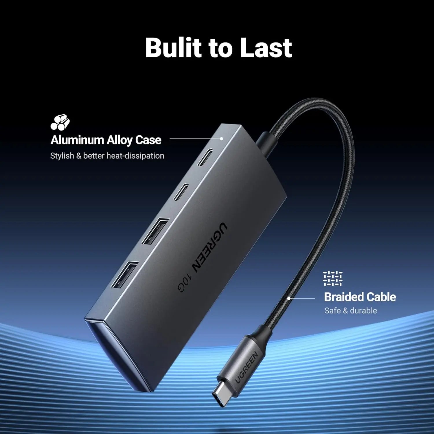 UGREEN USB C Hub 10Gbps 4 Port Aluminum USB 3.2 Splitter 2 USB-C 2 USB-A Data Ports Laptop MacBook PC Type-C Hub (30758)