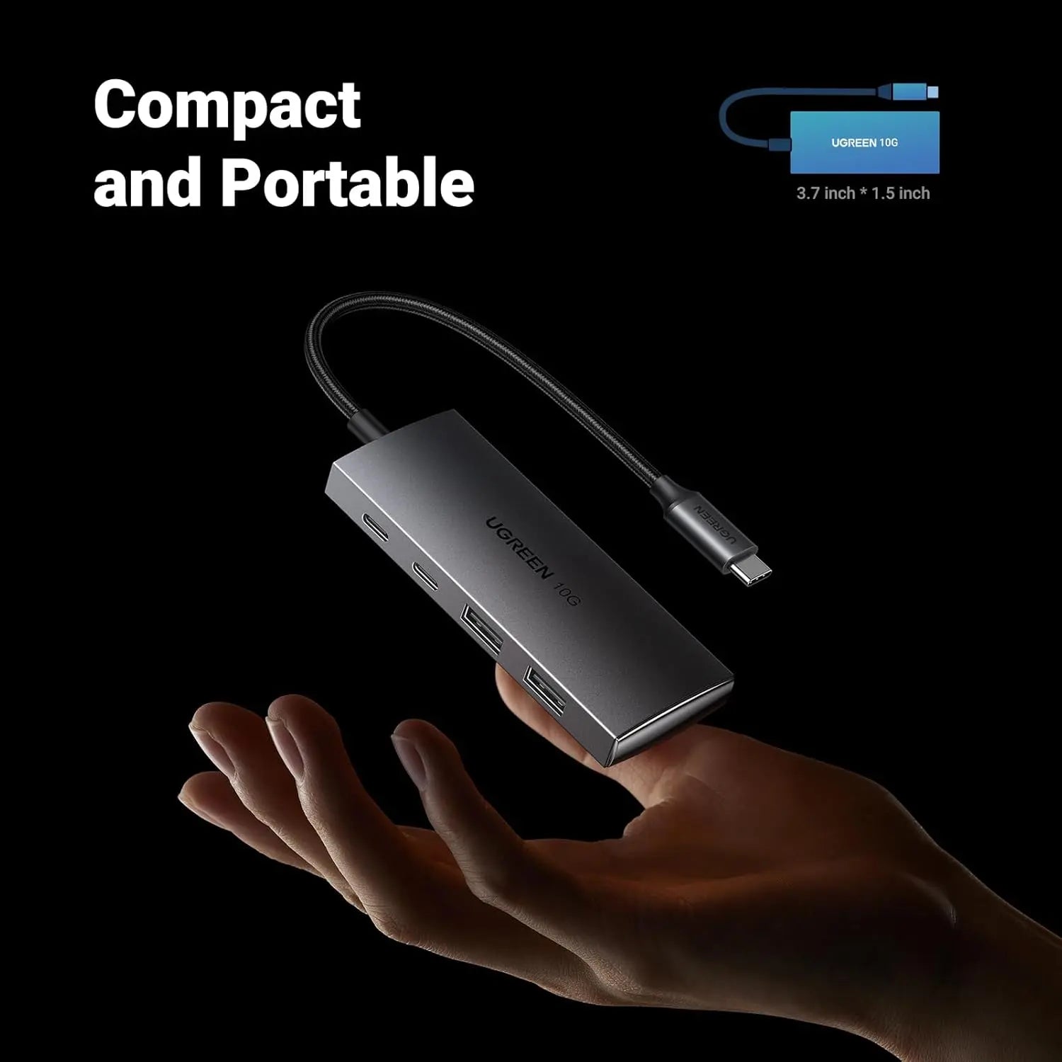 UGREEN USB C Hub 10Gbps 4 Port Aluminum USB 3.2 Splitter 2 USB-C 2 USB-A Data Ports Laptop MacBook PC Type-C Hub (30758)