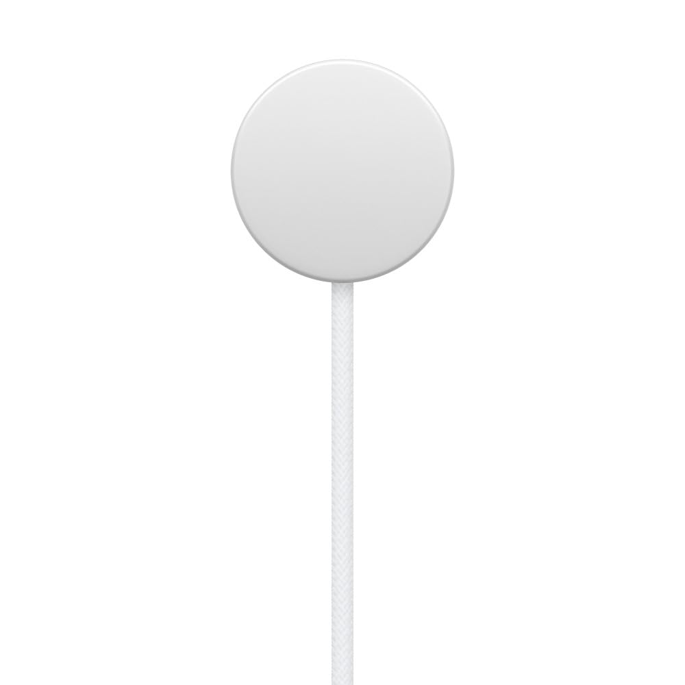 Apple Watch Magnetic Fast Charger to USB-C Cable 1m lying flat, displaying the woven cable