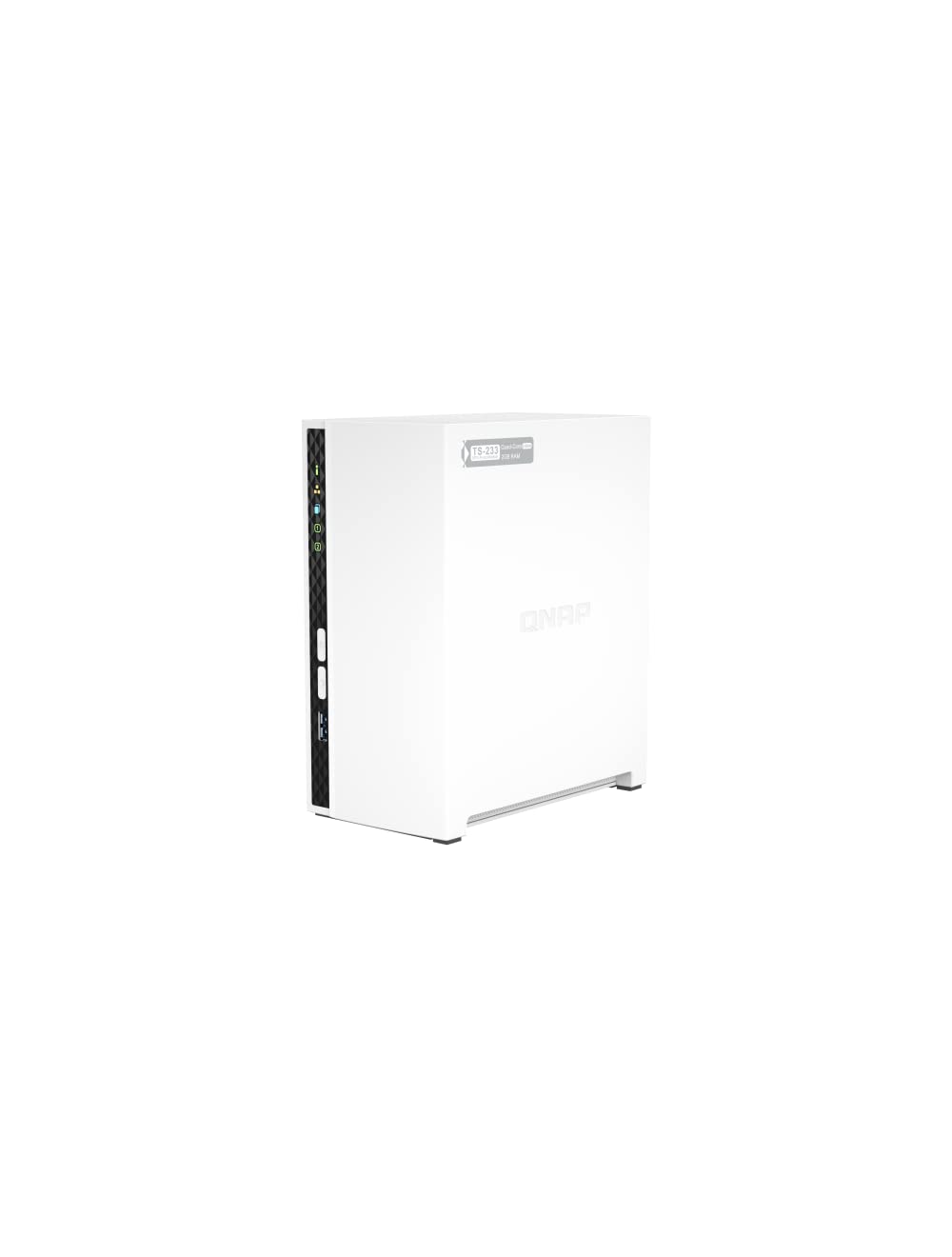 A white QNSAR portable power station shown from a three-quarter angle against a solid white background.