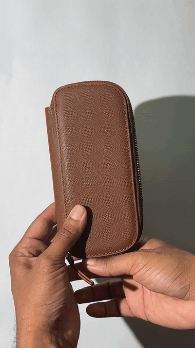 Endless Companion Leather Adjustable Pen Pouch - 3 Pens - Black