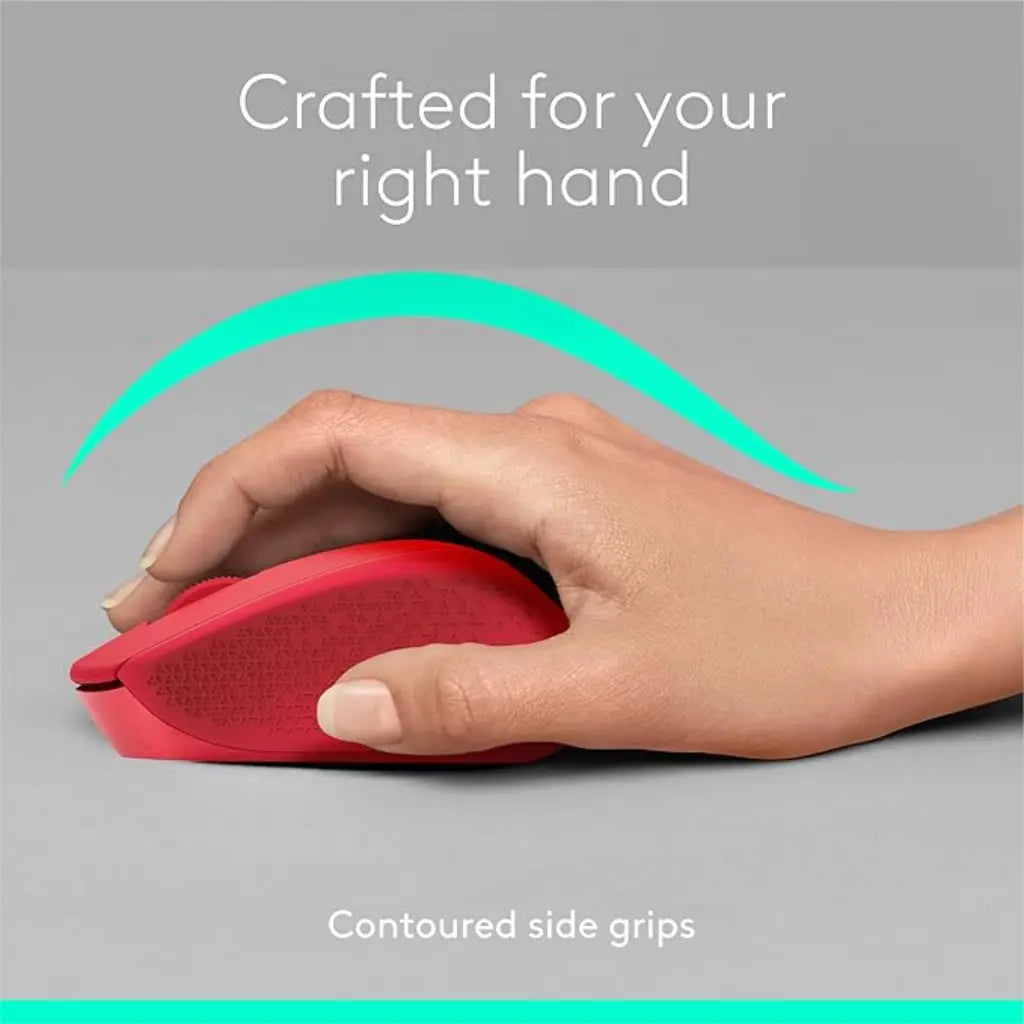 Logitech M331 Silent Plus 2.4GHz Wireless Mouse with USB Nano Reciever - Red