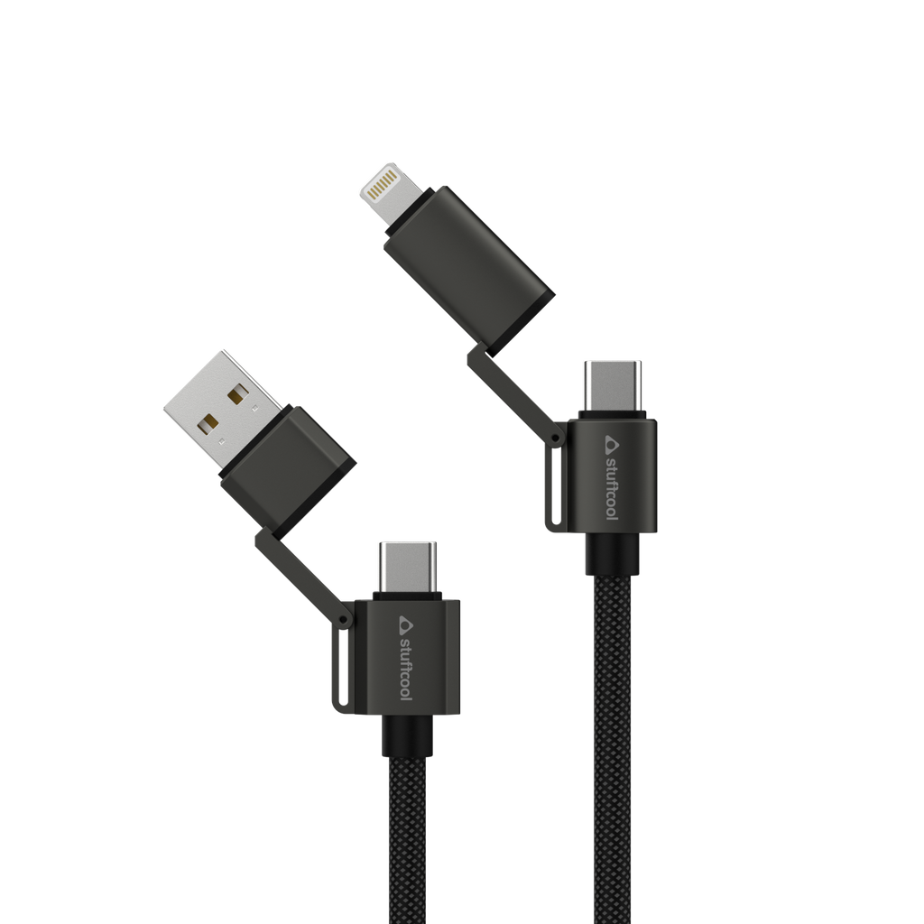 Quad Pro Black 4 In 1 Cable 100W With E-Marker Chip 1.5M