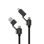Quad Pro Black 4 In 1 Cable 100W With E-Marker Chip 1.5M