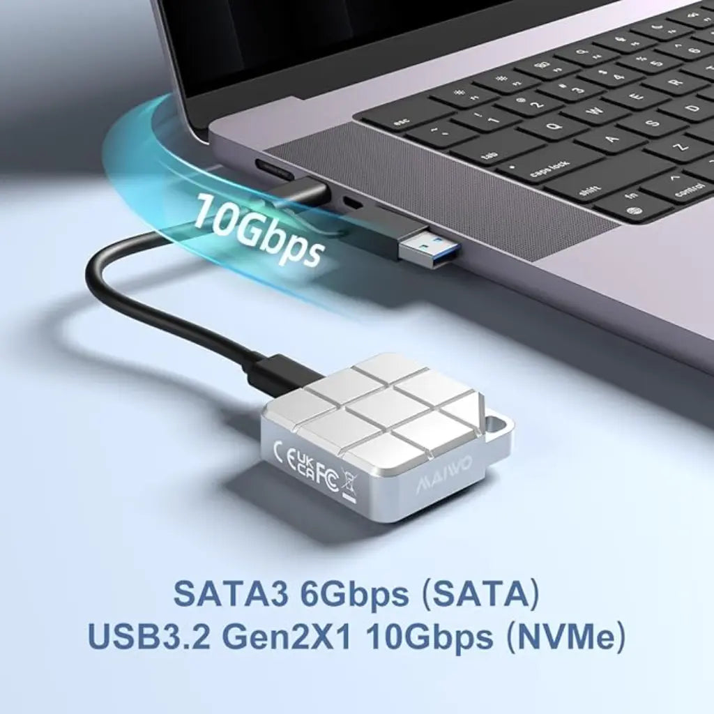 MAIWO K1725P2 Tool-Free USB 3.2 Gen2 10Gbps M.2 2230 NVMe SATA SSD Enclosure