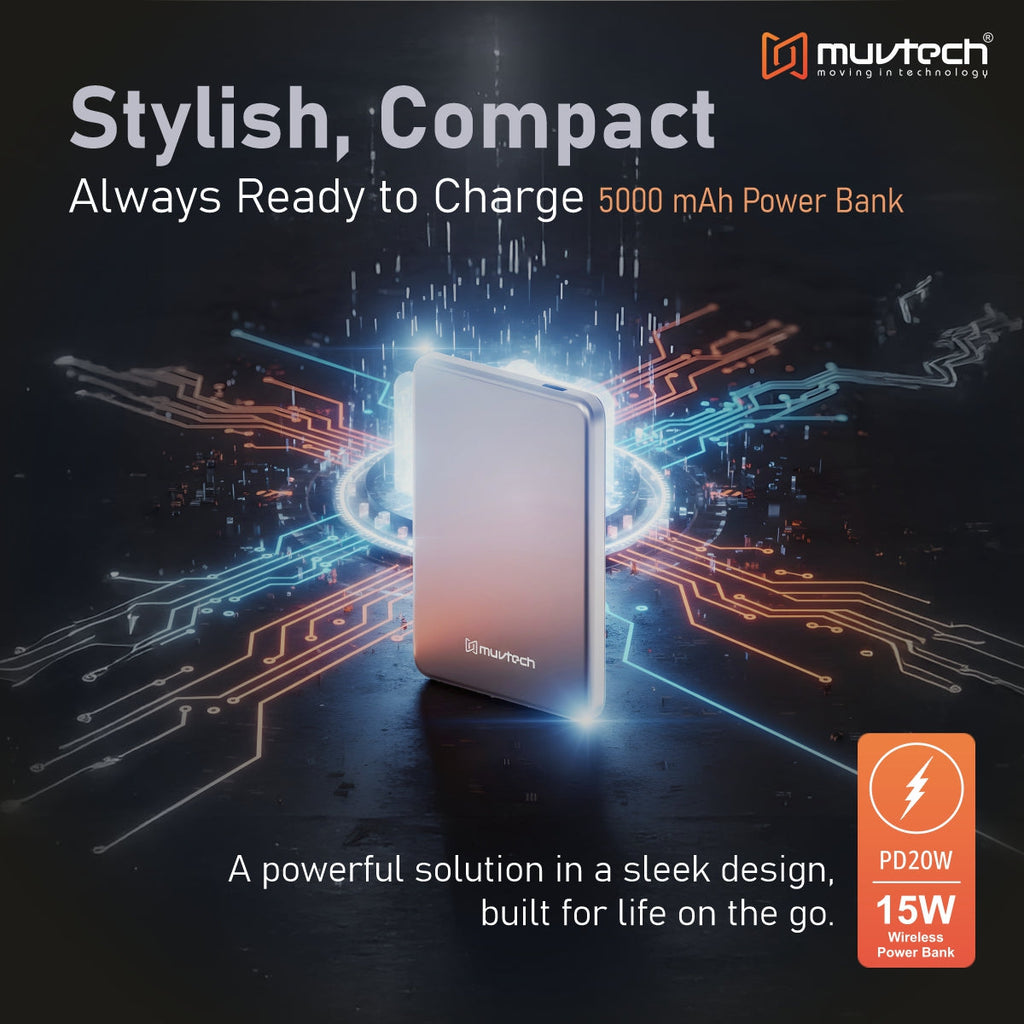 AEROSLIM 5000mAh Ultra-Slim Magnetic Wireless Power Bank | 15W MagSafe Compatible | PD 35W USB-C Fast Charging | Flight Friendly | Pocket-Sized | Type-C In/Out (Grey)