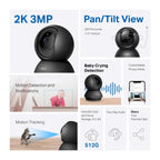 TP-Link Tapo C211 Pan Tilt 2K 3MP Wi-Fi Indoor Security Camera Night Vision Two-Way Audio