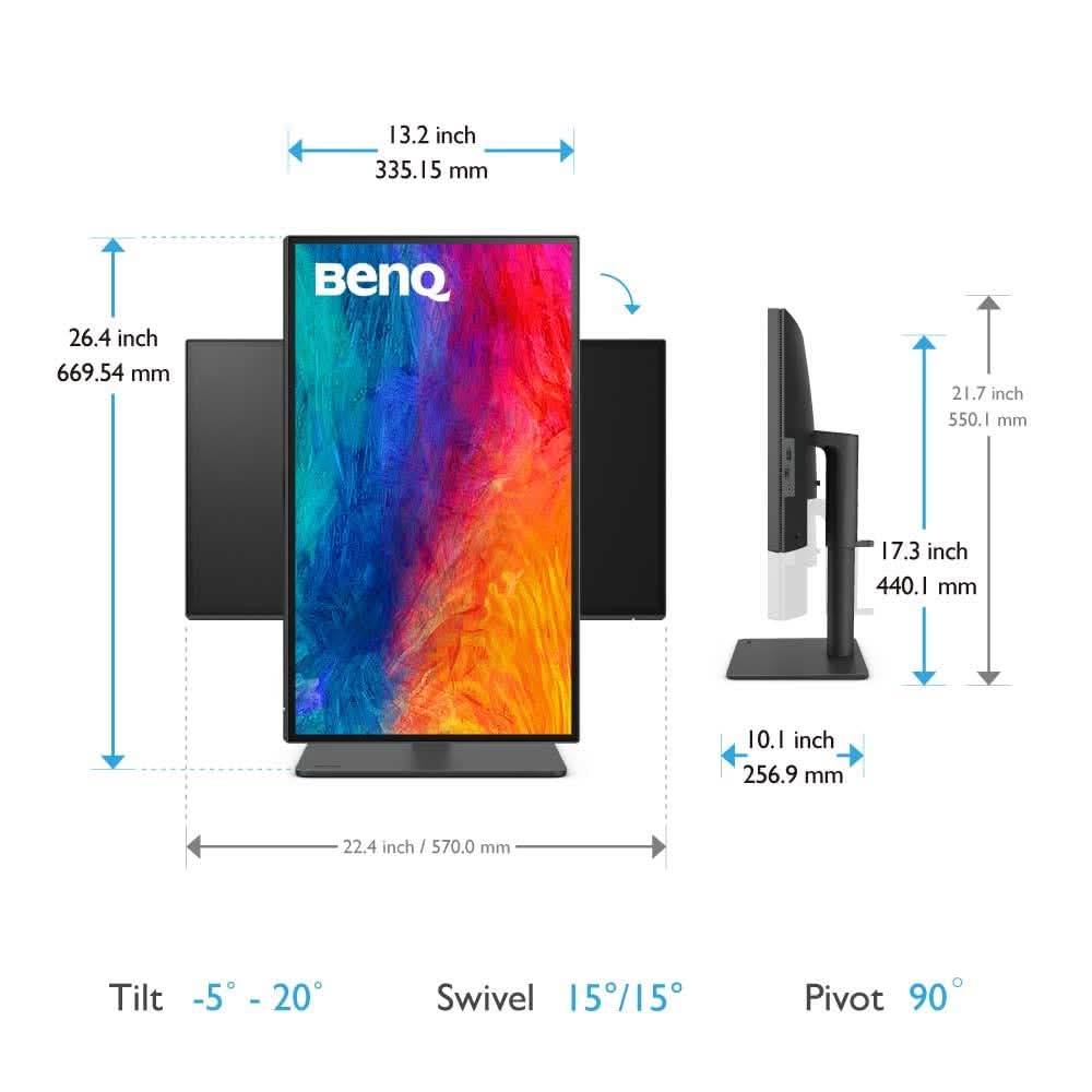 BENQ DESIGNERVUE 25 INCH PD2506Q QHD IPS 95% P3 DESIGNER MONITOR WITH USB TYPE-C