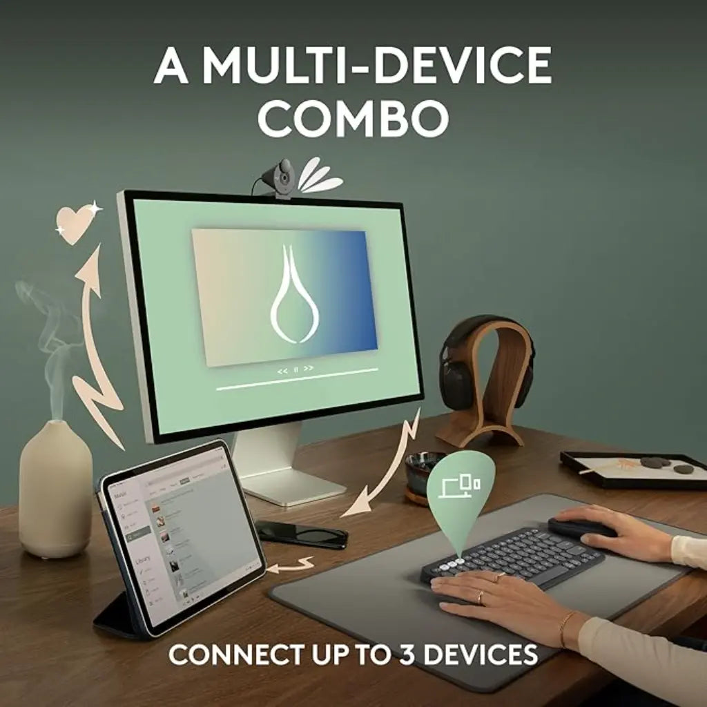 Logitech Pebble 2 Multi Device Wireless Keyboard & Mouse Combo - Tonal Sand