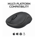 Logitech M240 Silent Bluetooth Wireless Mouse Compact Design - Graphite