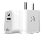 STM Fast Charge 33W Dual USB-C & USB-A Power Adapter - White (stm-931-397Z-01)