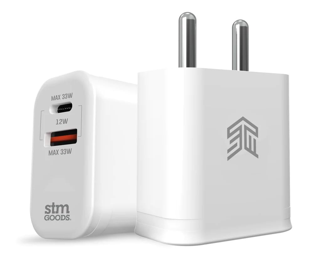 STM Fast Charge 33W Dual USB-C & USB-A Power Adapter - White (stm-931-397Z-01)