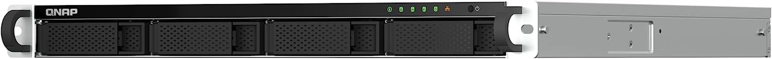 A front-facing view of a CNRP network storage array with multiple black drive bays, a silver outer chassis, and a light gray mounting bracket on the right side.