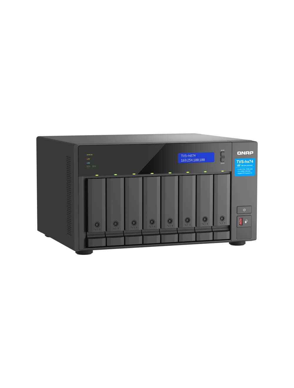 QNAP TVS-h874-i7-32G 8 Bay 2.5GbE Desktop Network Attached Storage - Black