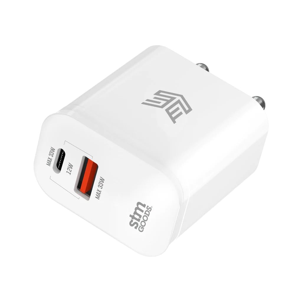 STM Fast Charge 33W Dual USB-C & USB-A Power Adapter - White (stm-931-397Z-01)